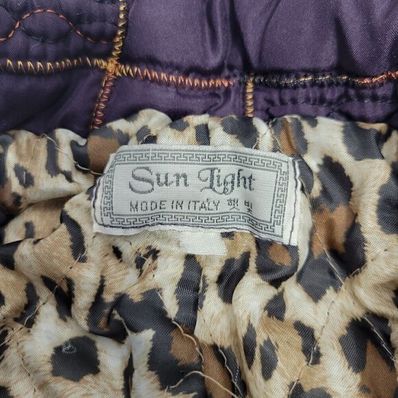 Sun Light Made in Italy Women's Quilted Gold/Purple Jacket Size Medium - Picture 8 of 10